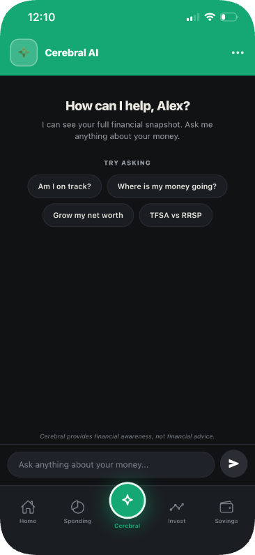 Cerebral AI assistant screen